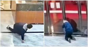 Man-crawling-out-of-spa-in-China-to-avoid-paying-captured-on-video